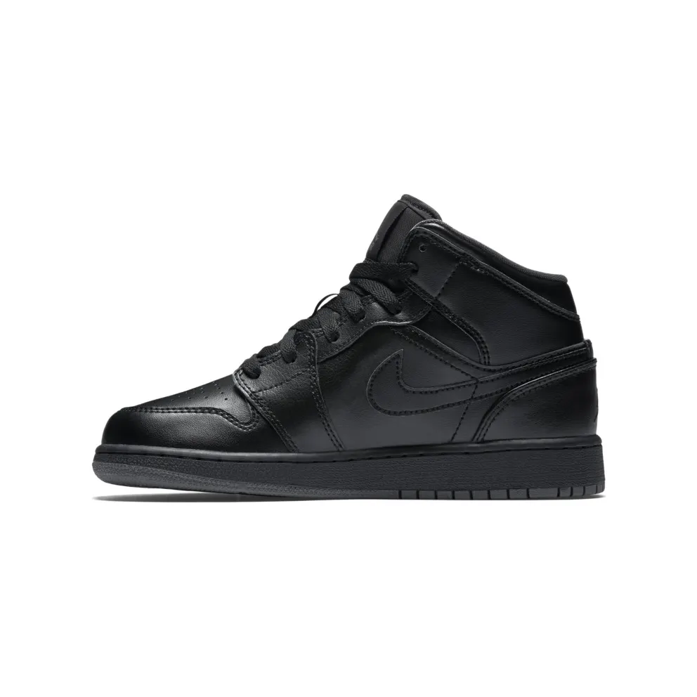 Jordan 1 Mid Black Dark Grey Outsole (GS) Black/Black-Dark Grey (554725-021)