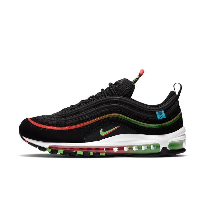Nike Air Max 97 Worldwide Black Black/Flash Crimson-White-Green Strike (CZ5607-001)