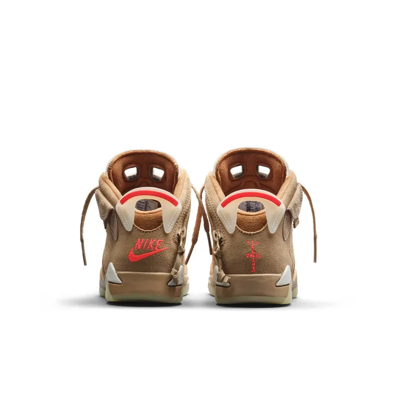 Air Jordan x Travis Scott 6 Retro British Khaki (PS) (2021) – “British Khaki / Sail / Bright Crimson” (DH0693-200)