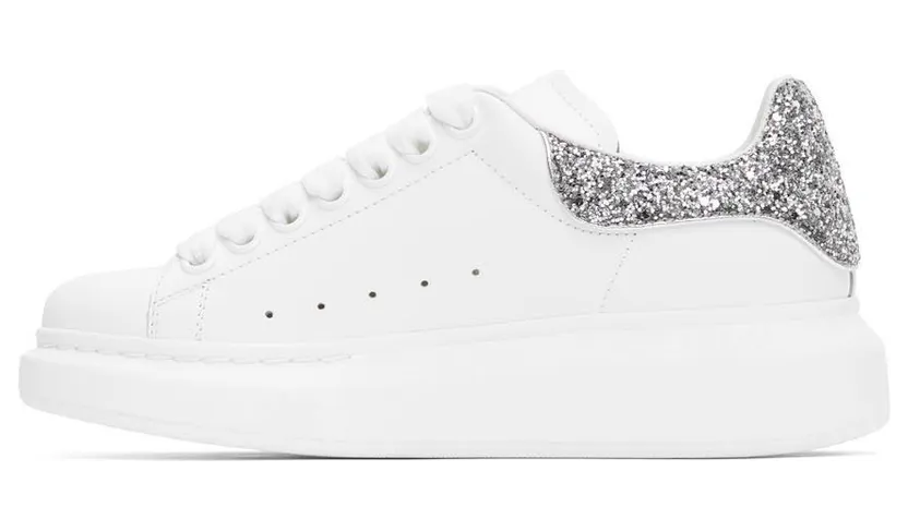Alexander McQueen SSENSE Exclusive White & Silver Oversized 9071 Silver “Glitter” (558945WHTQ6) (3)