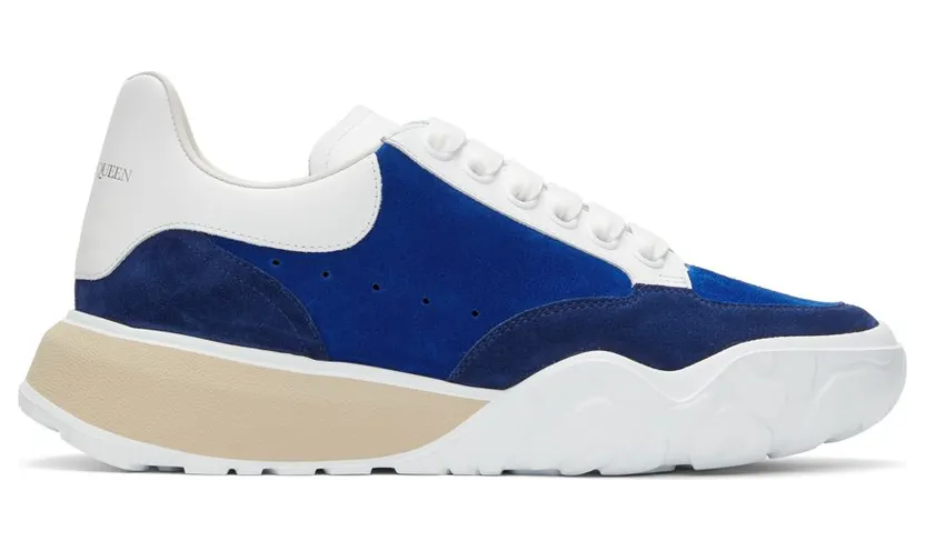 Alexander McQueen Blue Suede Court Trainer 4417 ELEC.B (634618WHWJ9)