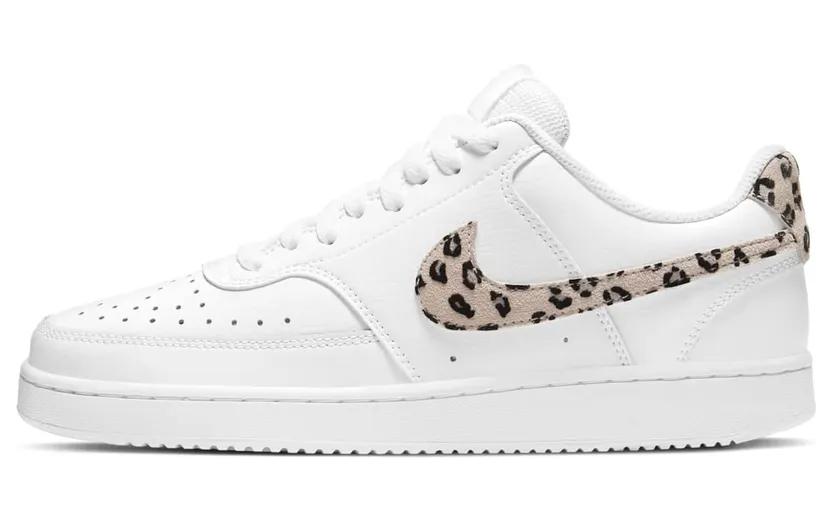 Nike Court Vision Low Leopard Swoosh White (W) (DD9665-100)