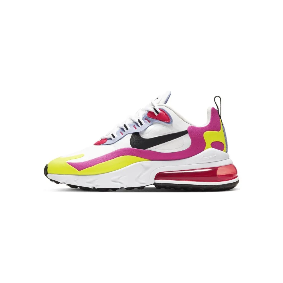 Nike Air Max 270 React White Pink Yellow (W) White/Black-Pink-Yellow-Red-Blue (CZ9351-100)