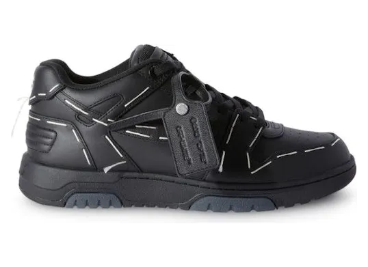 OFF-WHITE Out Of Office OOO Low Tops Sartorial Stitching Black (OMIA189S23LEA0141010)