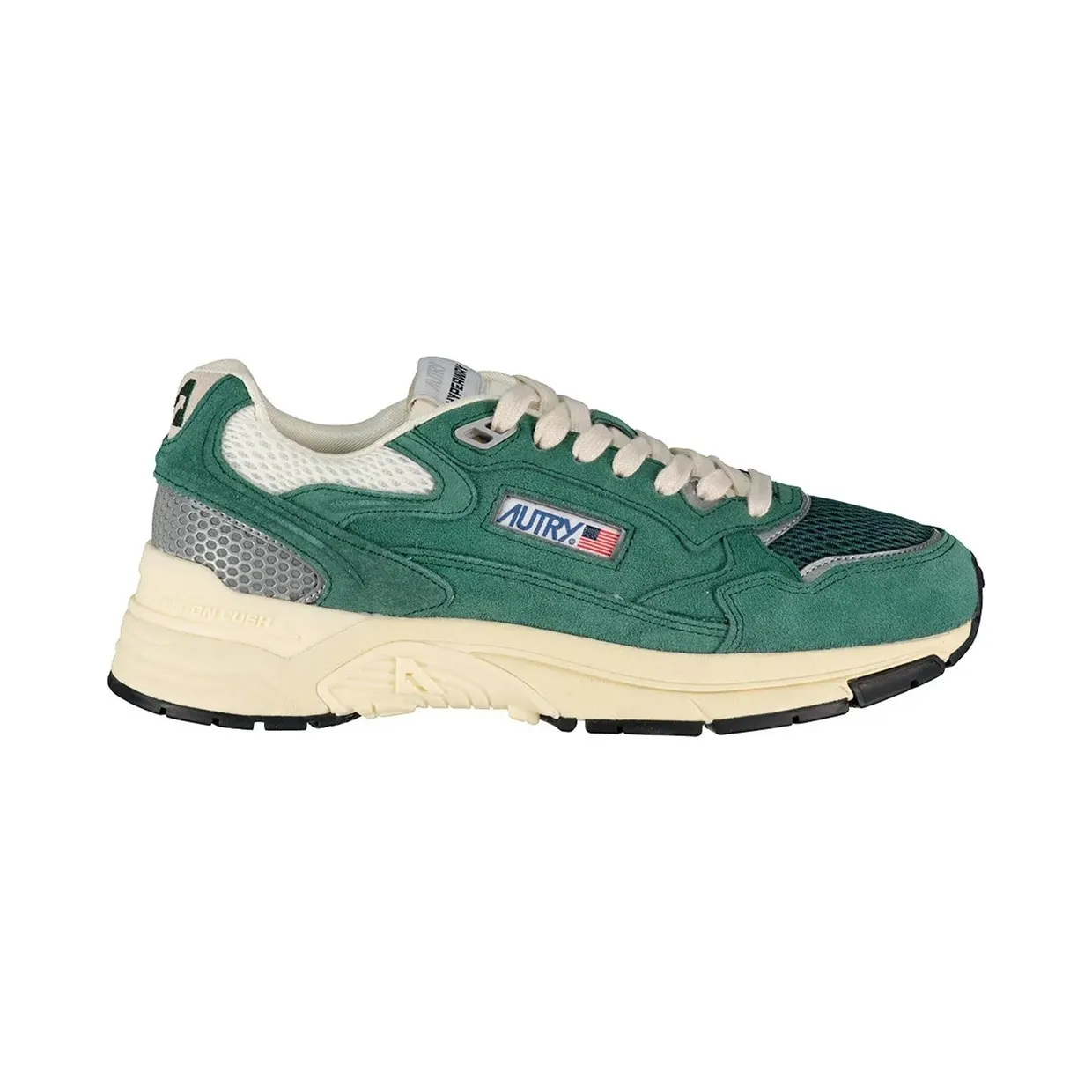 Autry Hyperway “Suede / Mesh Malachite / Silver” (HYLMUM22)