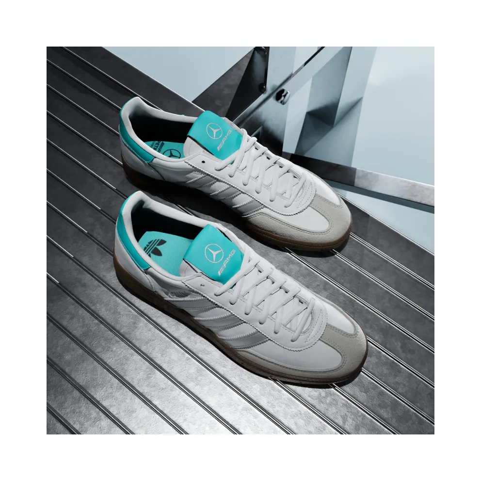 Adidas HANDBAL SPEZIAL MERCEDES Shoes Cloud White / Silver Metallic / Gum (KJ1178)