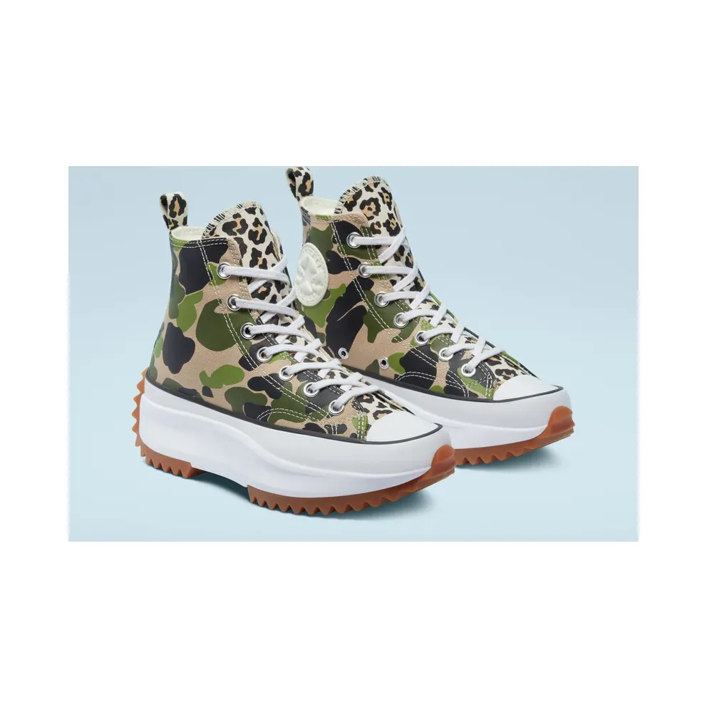 Converse Archive Print Run Star Hike High Top Candied Ginger/piquant Green “Camo” (170913C)