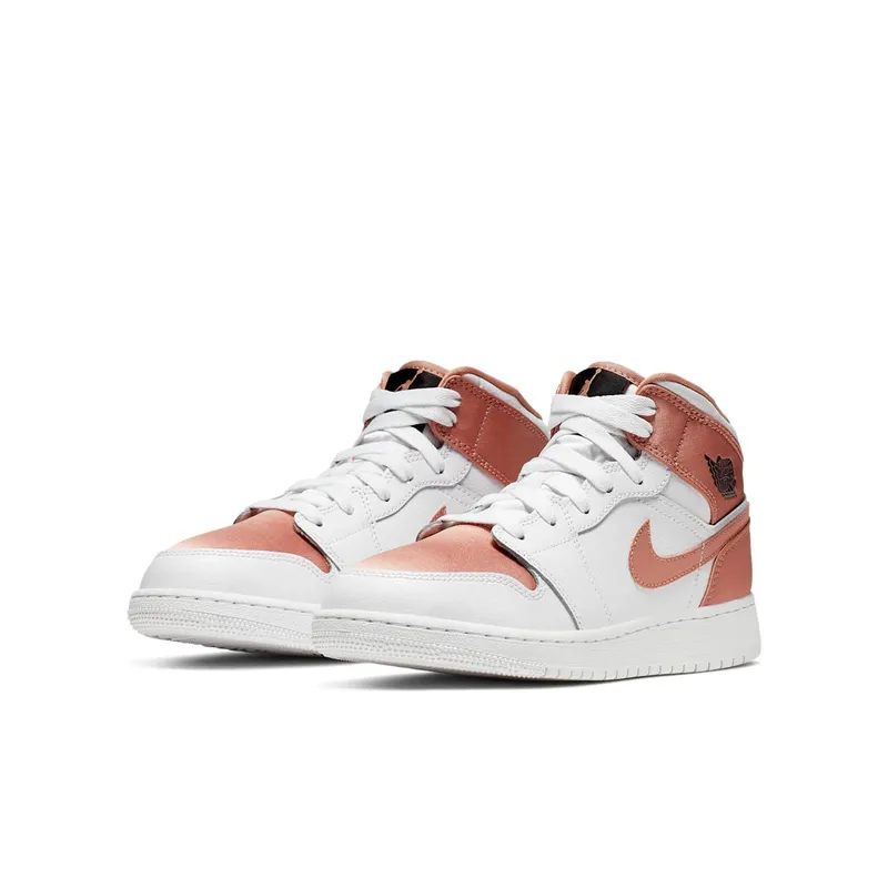 Air Jordan Nike AJ I 1 Mid ‘Rose Gold’ (GS) (2019) (555112-190)