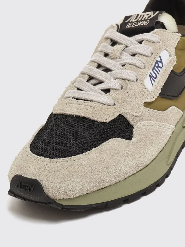 Autry Reelwind in Leather and Nylon with Worn Effect Sand (WWLMBY05)