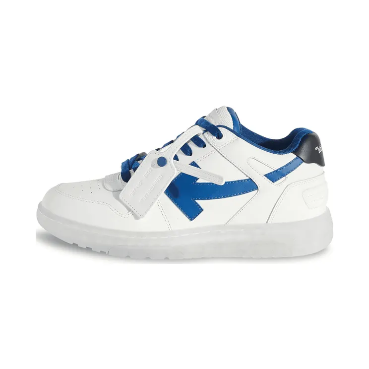 OFF-WHITE Out Of Office OOO Low Tops White Navy Blue (OMIA189S24LEA0100146)