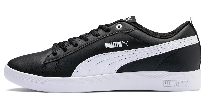 Puma Smash v2 leren Wit/Zwart (365208-02)