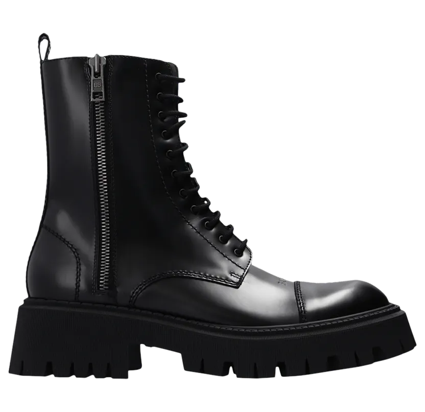 Balenciaga Tractor 20mm Zip Up Boot Black (615679WA8E91000)