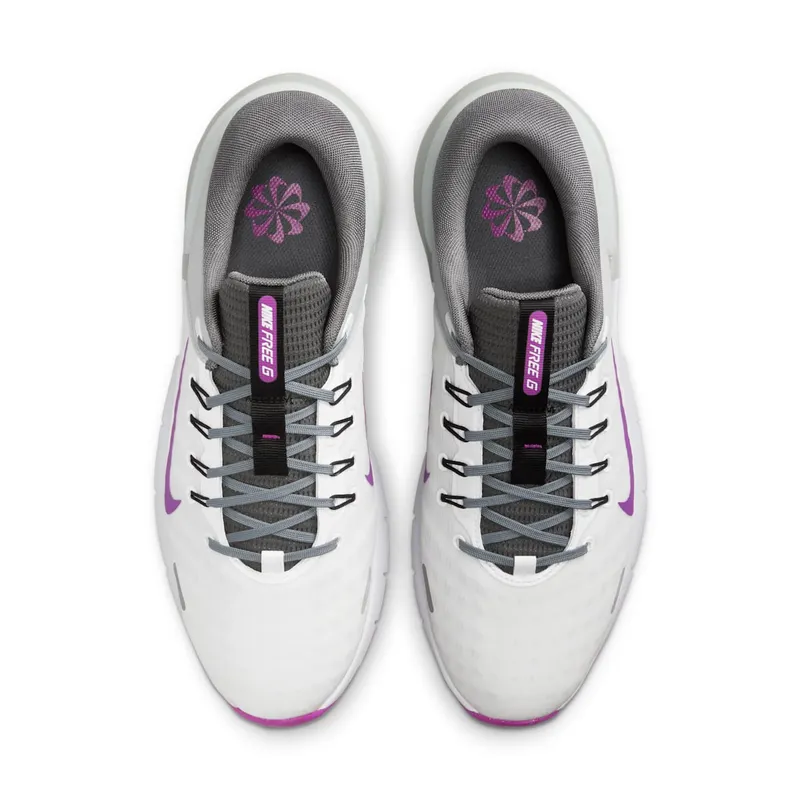Nike Free Golf Next Nature “White Iron Grey Light Smoke Grey Vivid Purple” (FN0332-104)