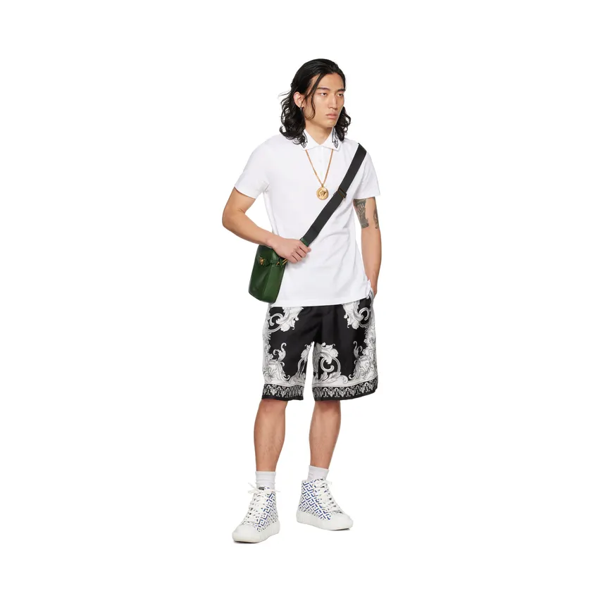 Versace Black & White La Greca Sneakers (DSU8403 1A04183) (5)
