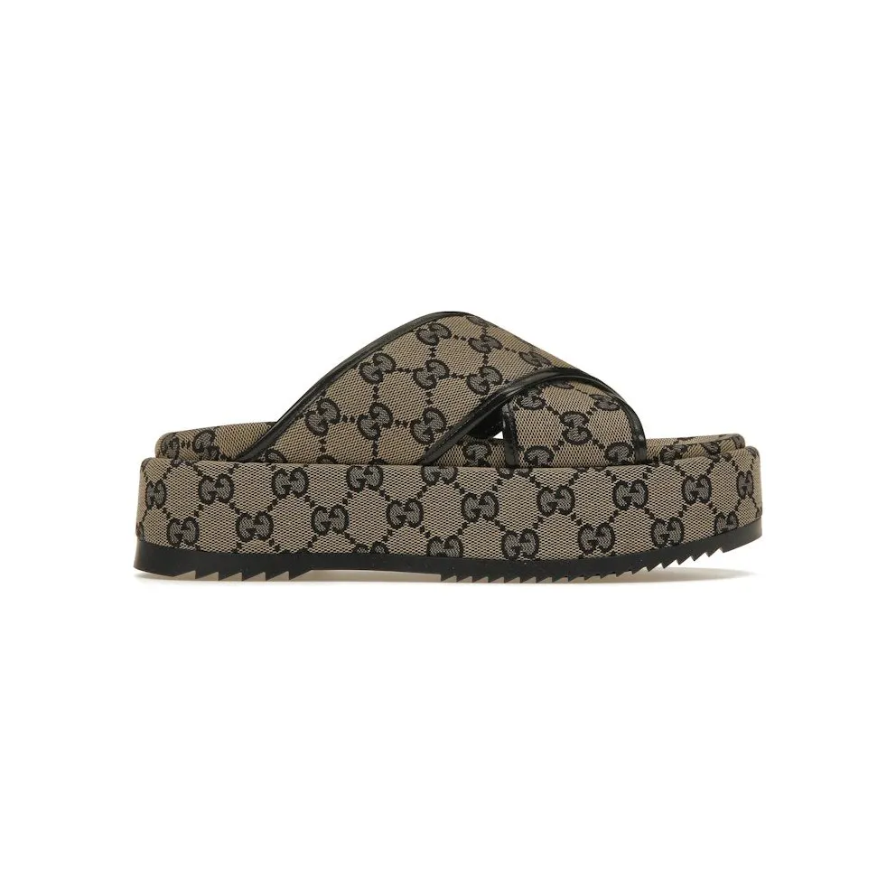 Gucci GG Platform 30 mm Sandal Blue Canvas (692842 H6320 4061)