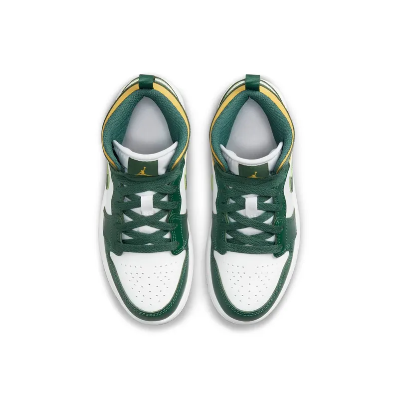 Air Jordan 1 Mid Green Yellow Sonics (PS) (640734-371)