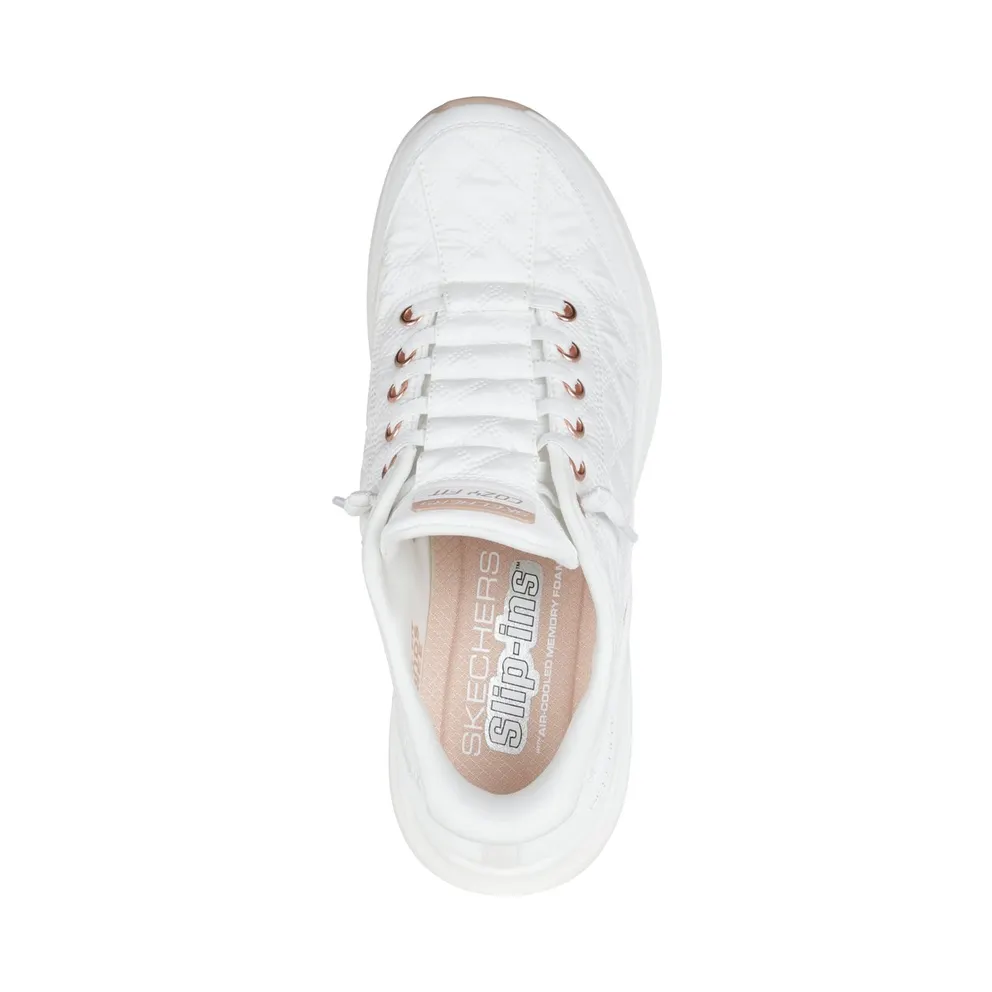 Skechers Slip-ins: Contour Foam – Cozy Fit Golden Hour Sneaker White/Roos Gold