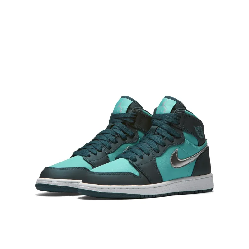 Jordan 1 Retro High Hyper Jade Metallic Silver (GS) Hyper Jade/Metallic Silver-Midnight Turquoise-White (332148-318)