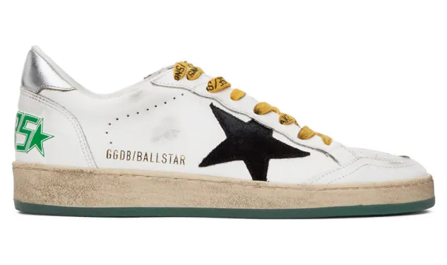 Golden Goose White and Black Ball Star Sneakers (GMF00117.F000634.103)