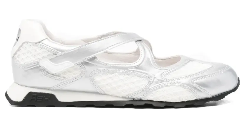 Ash Sneakers met gekruiste bandjes en mesh vlakken – Zilver (S26KORE01)