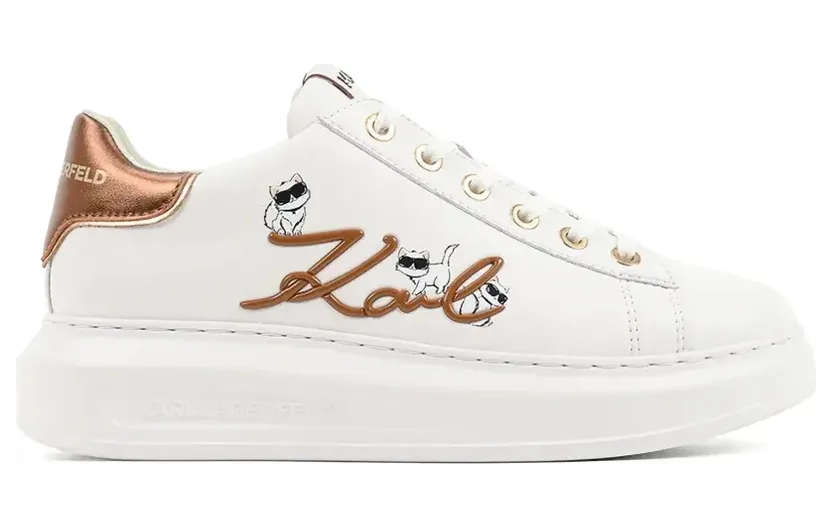 Karl Lagerfeld Kapri met plateauzool en logo-patch “White” (KL62510C013)