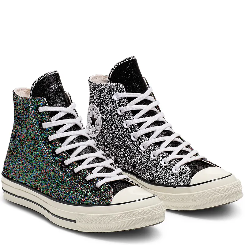 Converse Chuck Taylor All-Star 70s Hi JW Anderson Glitter Multi-Color Black/White-Egret (164697C)