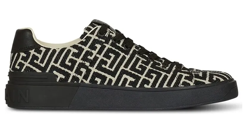 Balmain B-Court Sneakers mit Monogramm – Schwarz (CM1VI288TJCM)