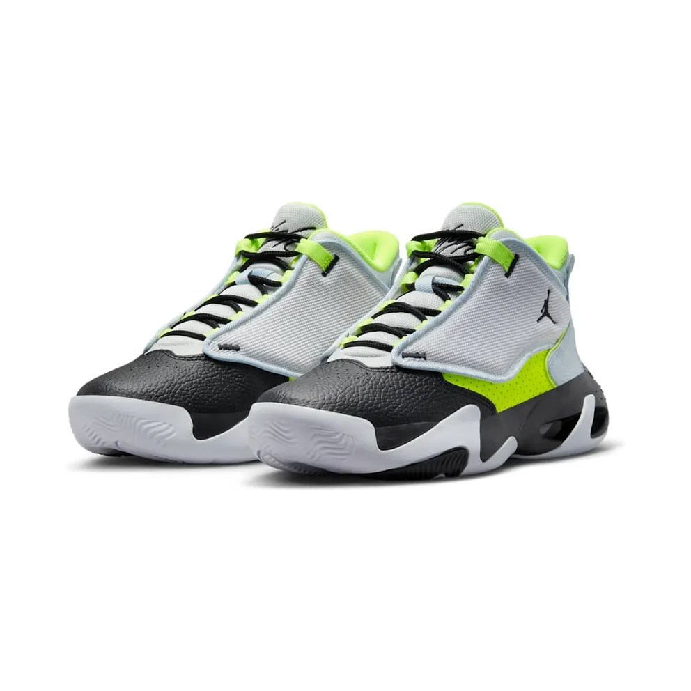 Jordan Max Aura 4 GS “Platinum Tint Volt Blue Tint Black” (DV3175-017)