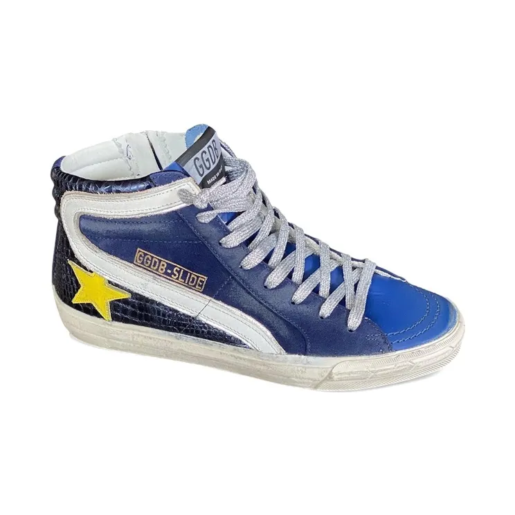 Golden Goose Slide Blue Yellow Star (G36WS595.A77)