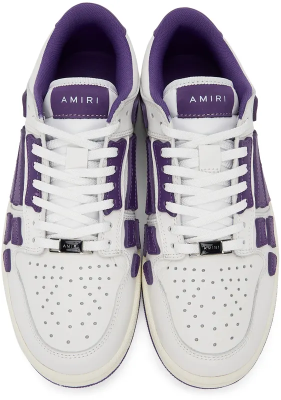 AMIRI White & Purple Skel Top Low Sneakers (PS22MFS003-196)