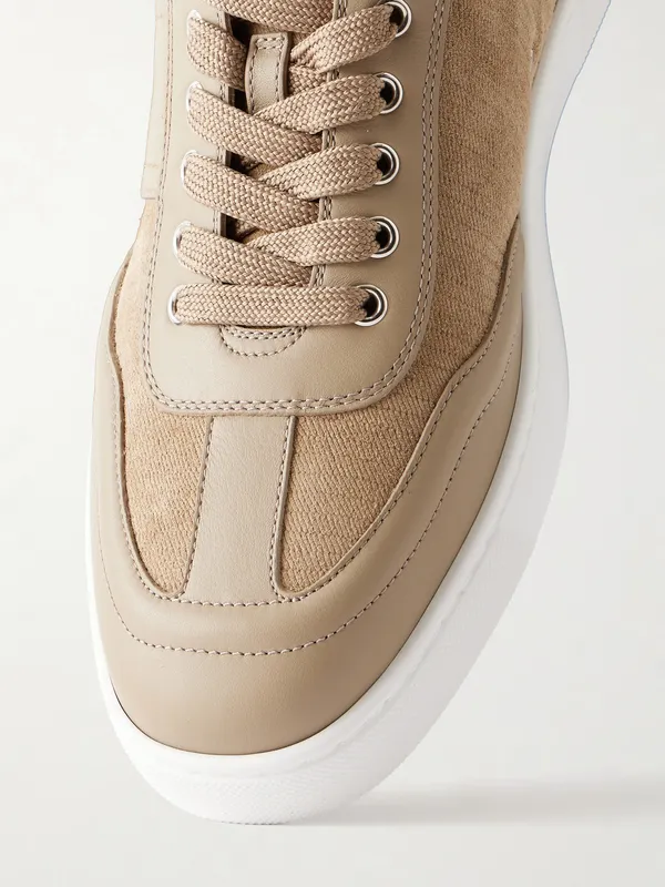 Christian Louboutin Retero Leather-Trimmed Suede Beige (3260722)