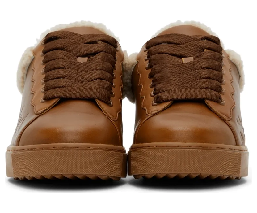 See by Chloé Tan Leather & Shearling Essie Sneaker (SB35191A 14280) (2)
