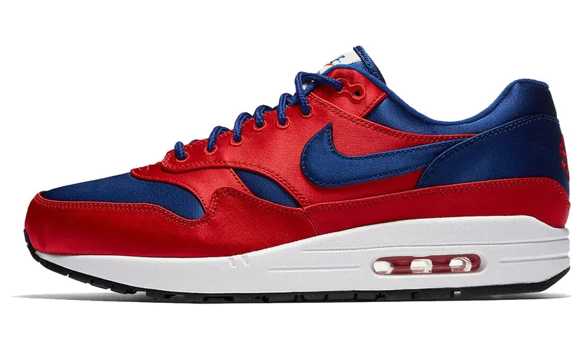 Nike Air Max 1 Satin University Red Deep Royal Blue