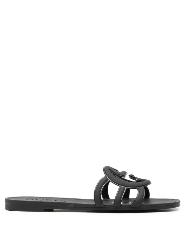 Gucci Interlocking G Slide Sandal Black Rubber (780307 J8700 1000)