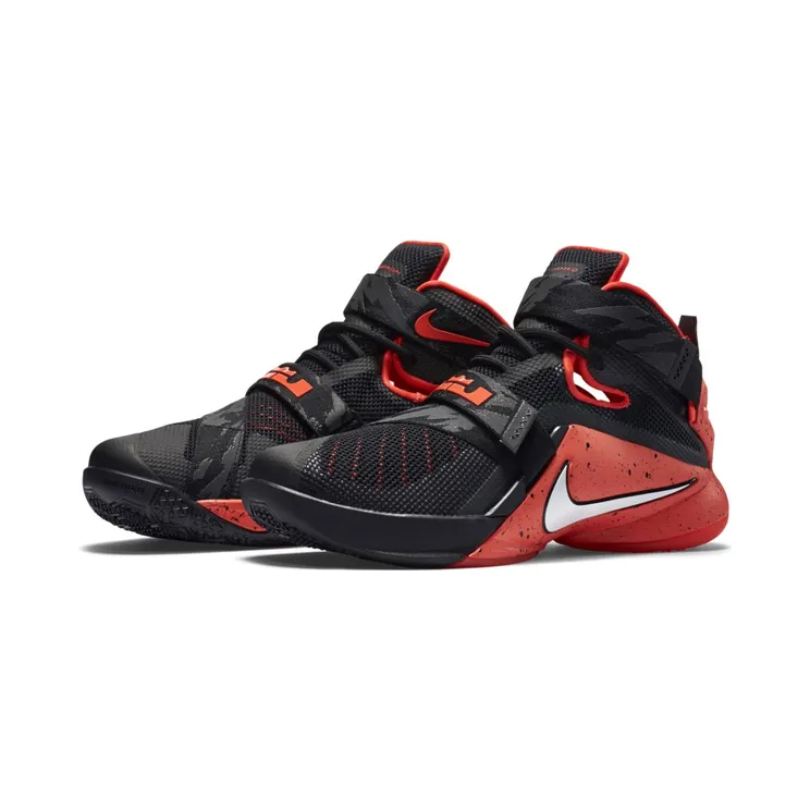 LeBron Soldier 9 Black/White-Bright Crimson (749490-016)