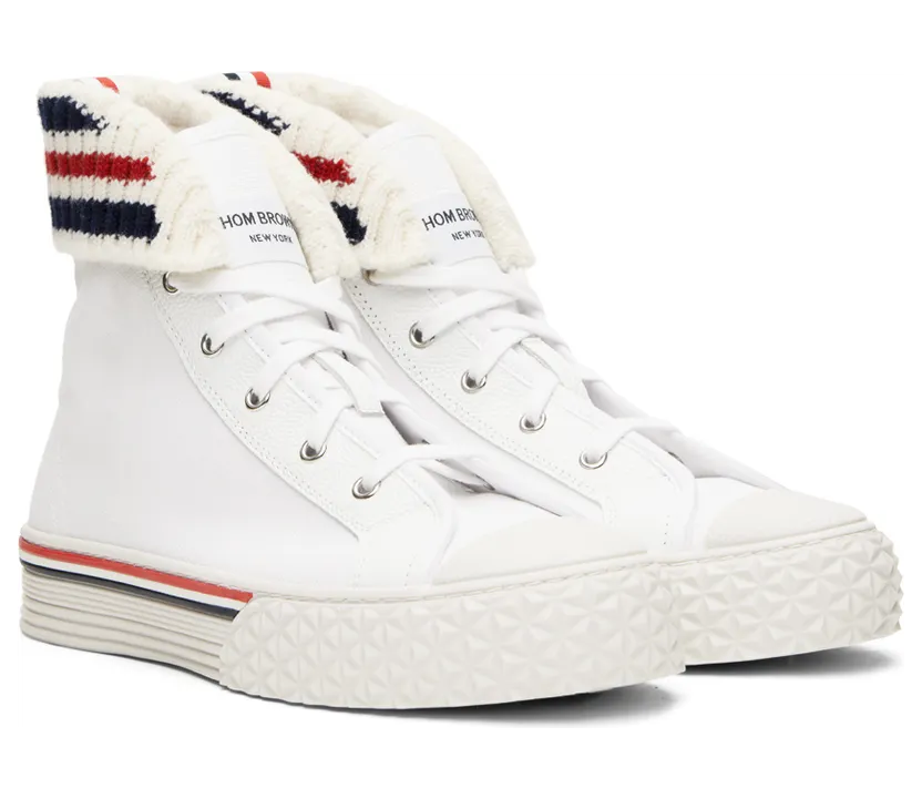 Thom Browne White Collegiate Sneakers (MFD244A-01588) (4)