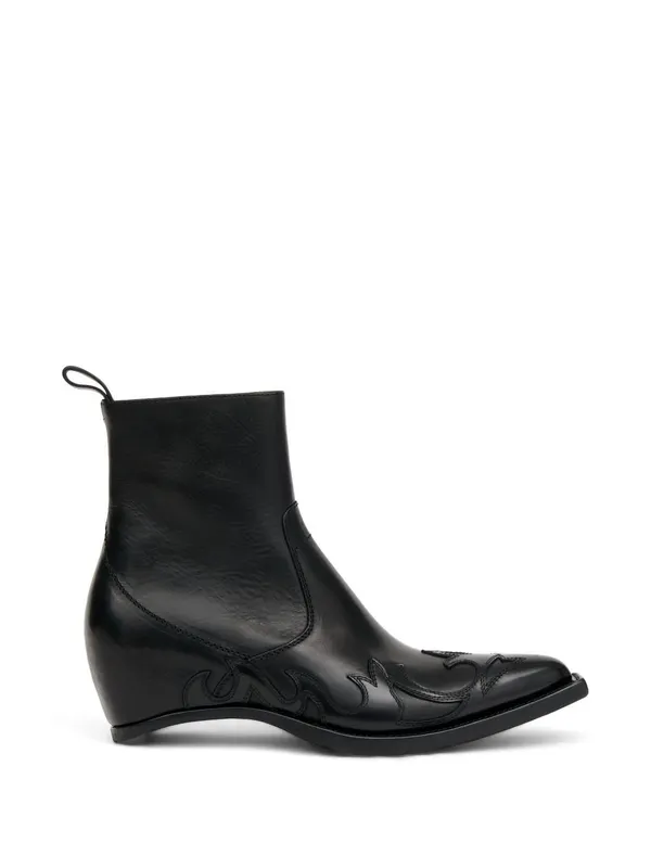 Maison Margiela Heel-Less Western Flame Boots H45 Ankle Boot Black