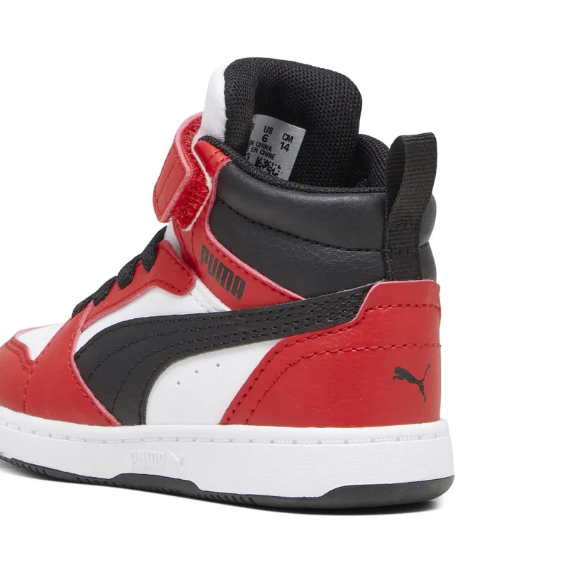 Puma Rebound V6 Mid “Puma White / Puma Black / For All Time Red” (396542_03)