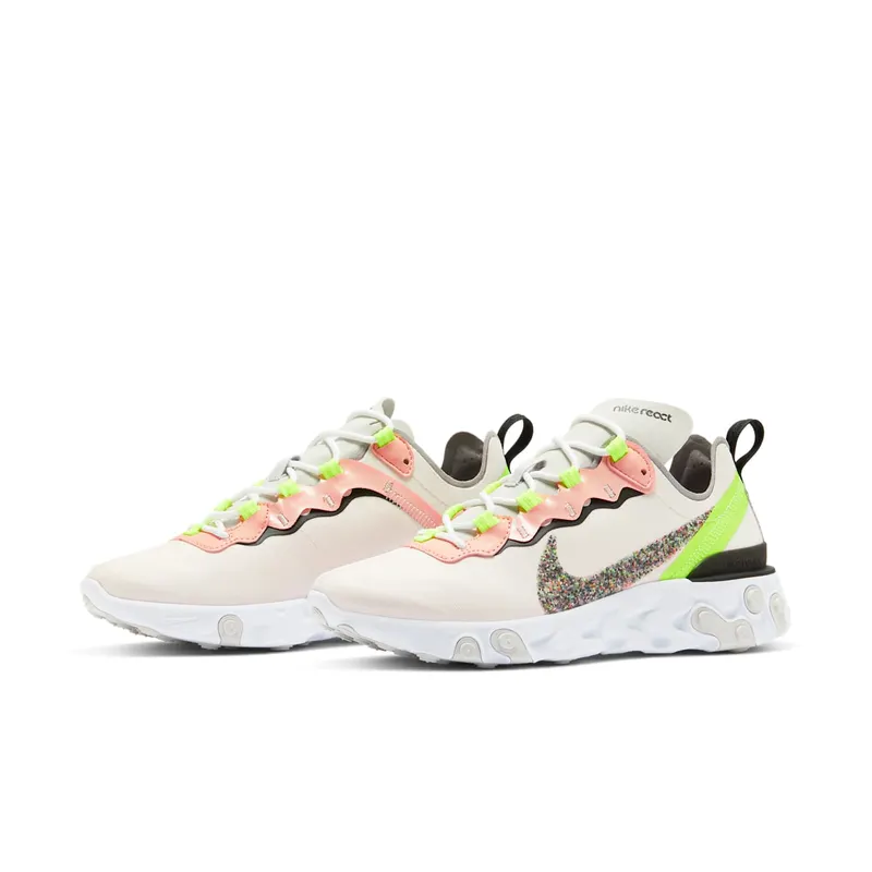 Nike React Element 55 Premium Light Soft Pink (W) Light Soft Pink/Black/Volt (CD6964-600)