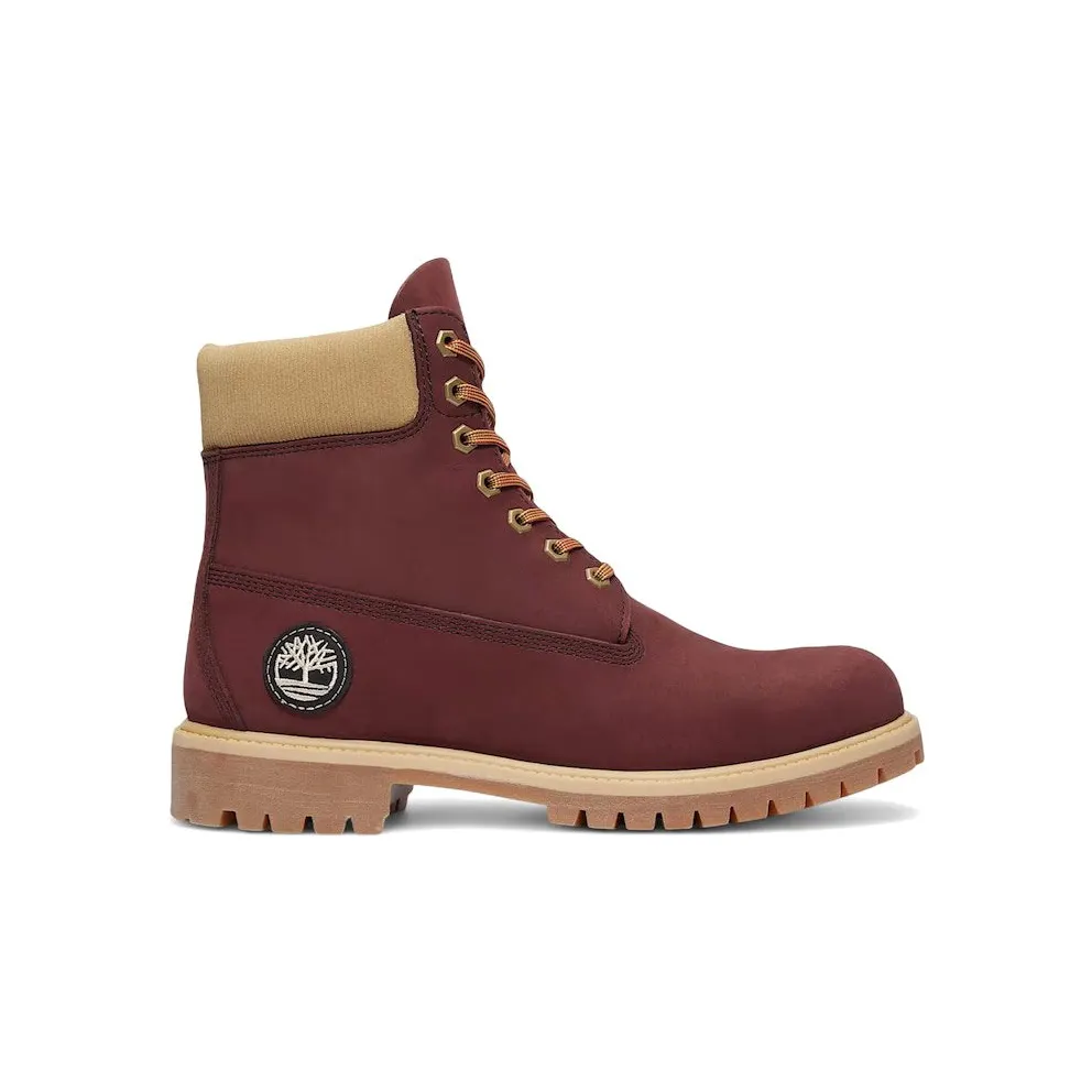 Timberland 6″ Premium Waterproof Boot Burgundy Beige Nubuck (TB0A2P6W-EQ3)