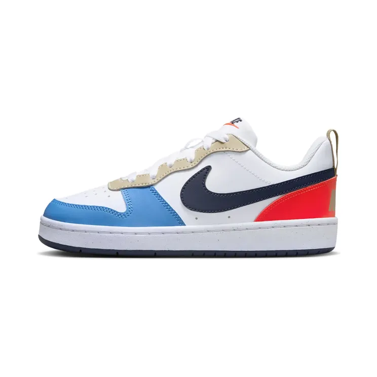 Nike Court Borough Low Recraft “White / Light Crimson / Blue Beyond / Thunder Blue” (DV5456-124)