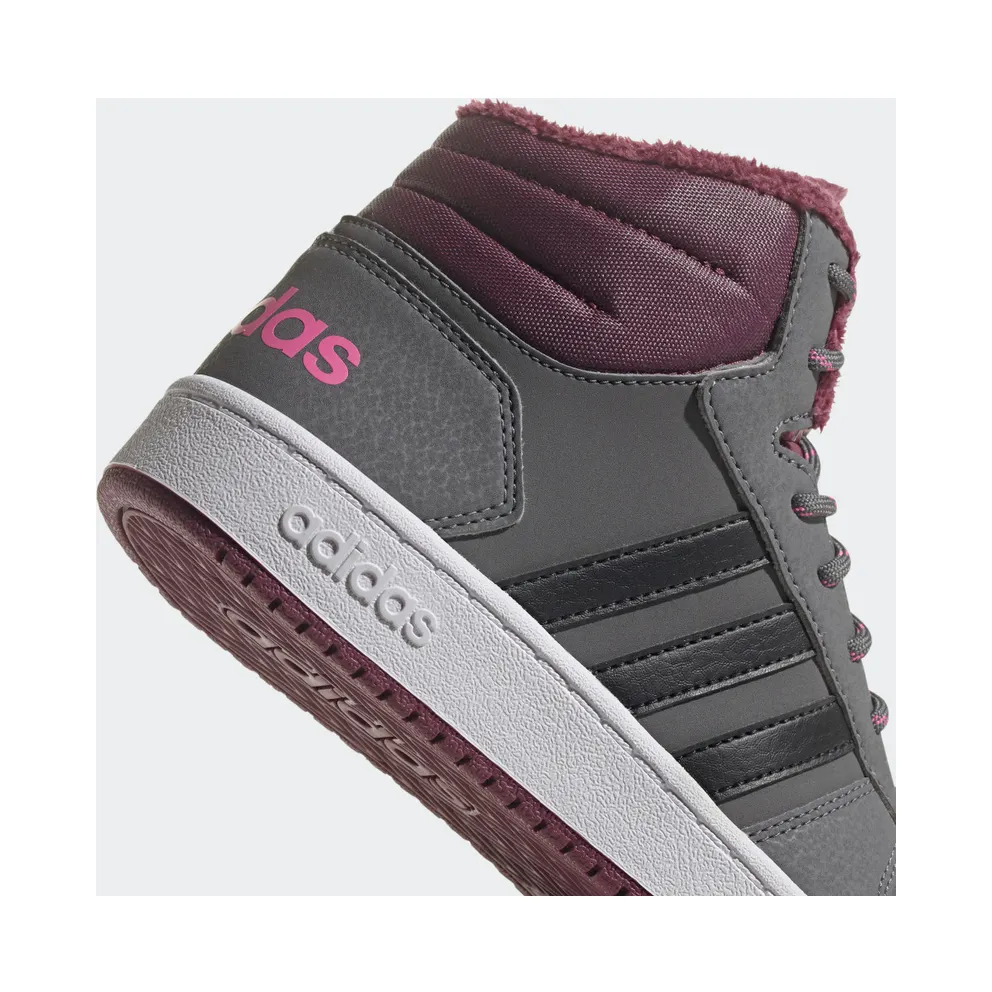 adidas Hoops 2.0 Mid Grey Five / Core Black / Screaming Pink (GZ7796)