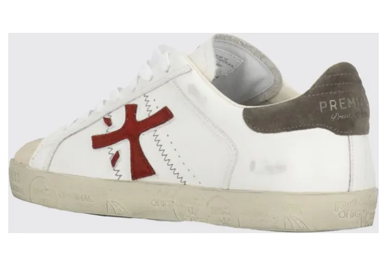 Premiata Steven Used Leather Sneakers Bianco 3 (STEVEN8044) (2)