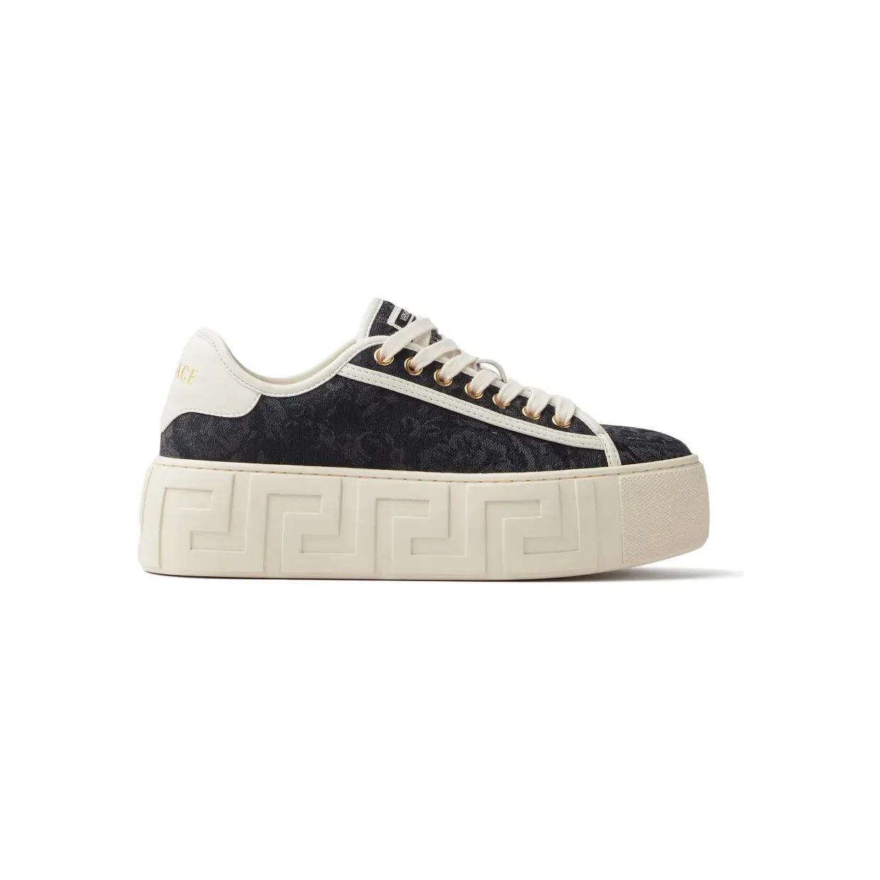 Versace Greca jacquard canvas platform “Black” (10223461A09449)