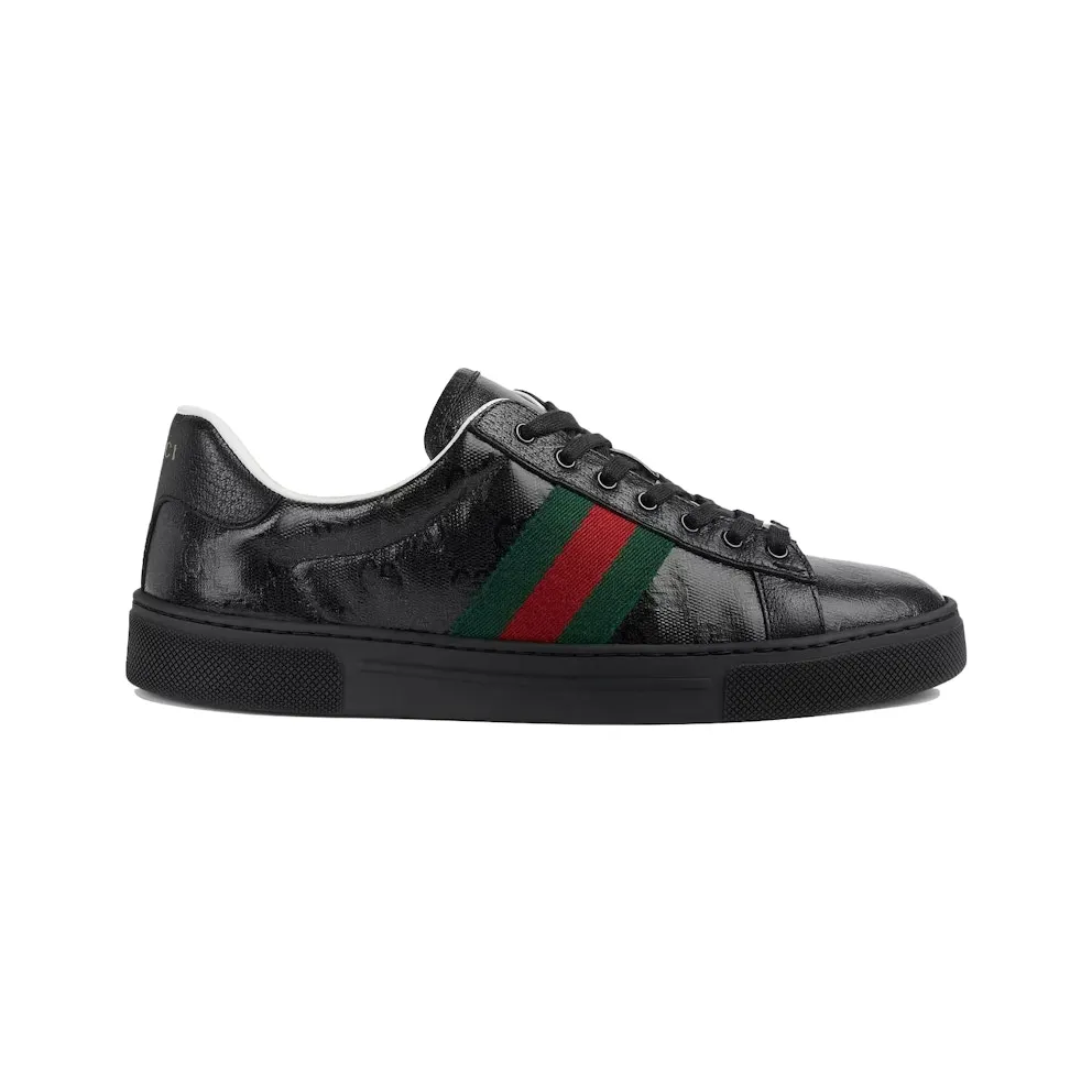 Gucci Ace GG Crystal Canvas Black (760774 FACRF 1163)