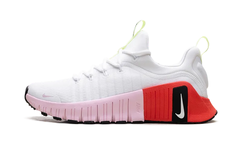 Nike Free Metcon 6 “White Barely Volt Bright Crimson Pink Foam” (IB4526-100)