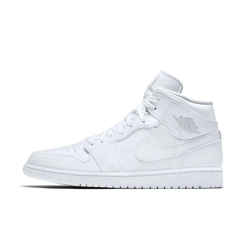 Jordan 1 Mid White/Pure Platinum White/Pure Platinum (554724-104)