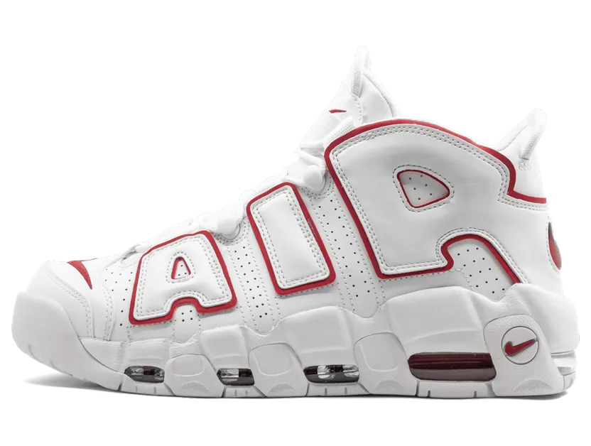 Nike Air More Uptempo White Varsity Red Outline