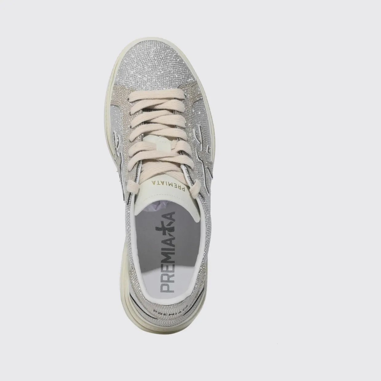 Premiata Claudia Nylon Sneakers with Rhinestones Silver (CLAUDIA8132) (3)