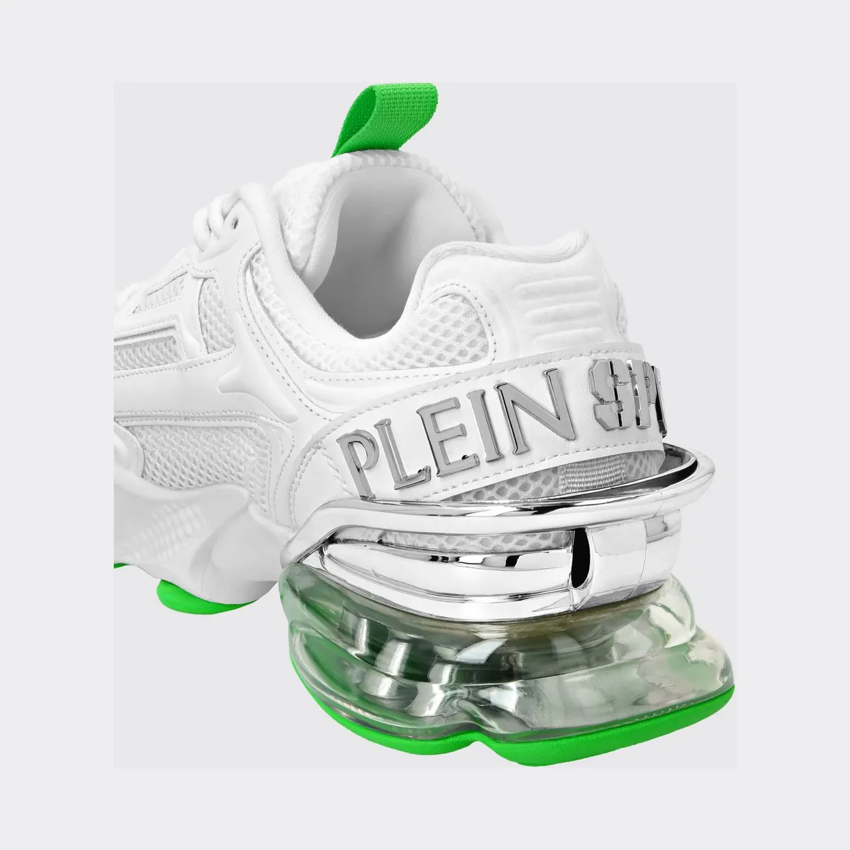 Plein Sport Runner PS Thunder Mix Low-Top Mesh Sneakers with Notched Sole White (SAESUSC0750STE003N0105) (3)
